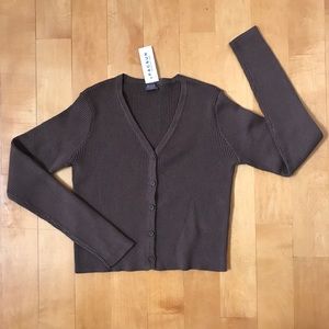 Brandy Melville Brown Shannon Sweater Cardigan NWT